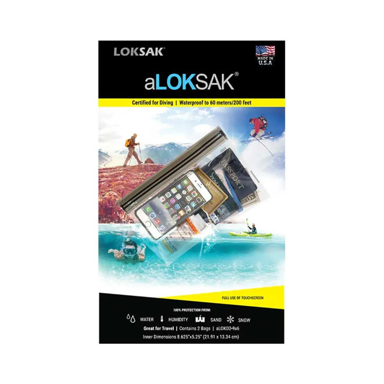 LokSak aLOKD2-9 x 6 Waterproof Bags - 2 Pack