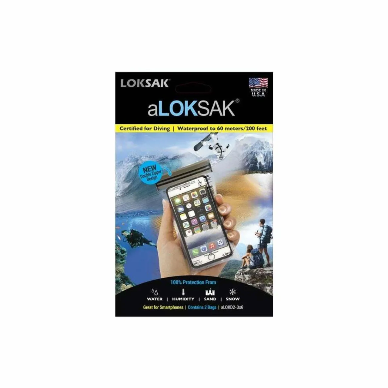 LokSak ALOKD2-3x6 Waterproof Bags - 2 Pack