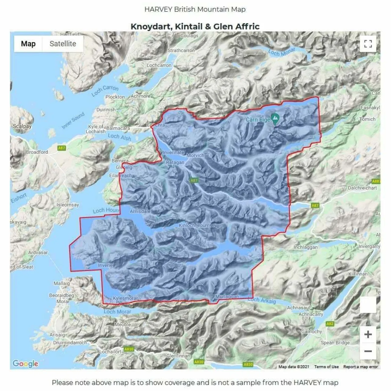Harvey Maps British Mountain Map - Knoydart