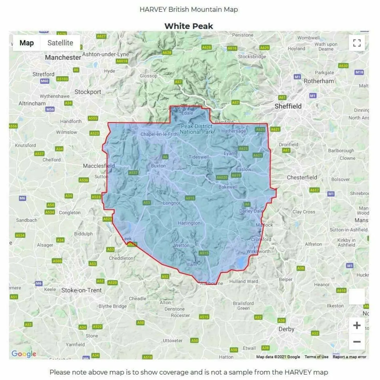 Harvey Maps British Mountain Map - White Peak