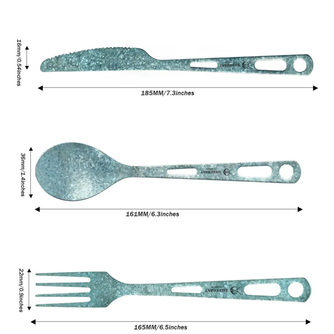 TOAKS Coloured Titanium 3-Piece Cutlery Set
