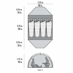 MSR Elixir 4 Person Tent & Footprint