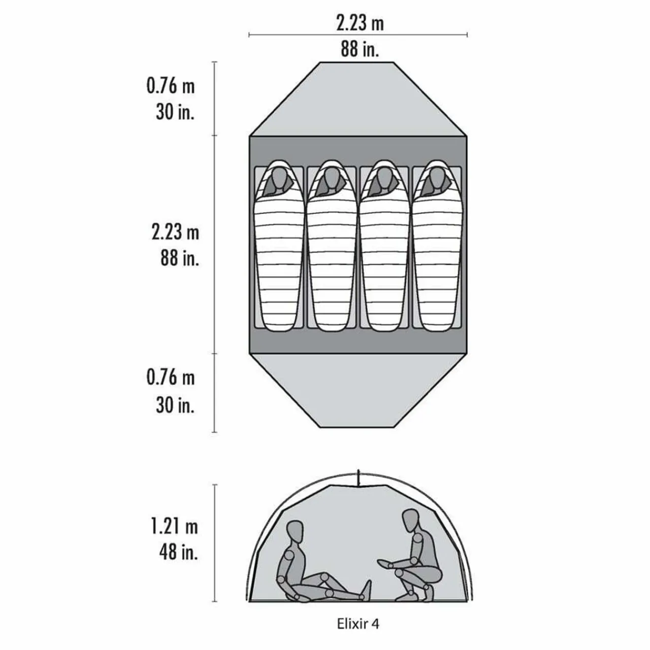 MSR Elixir 4 Person Tent & Footprint
