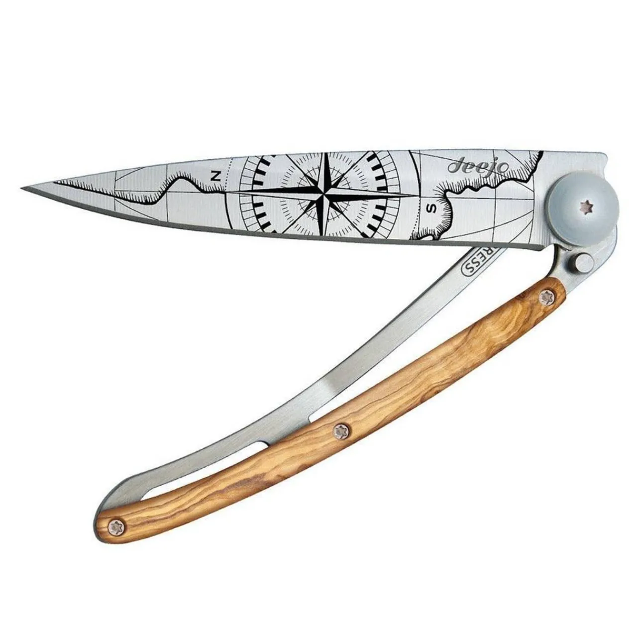 Deejo 37g Knife - Olive Wood/Terra Incognita