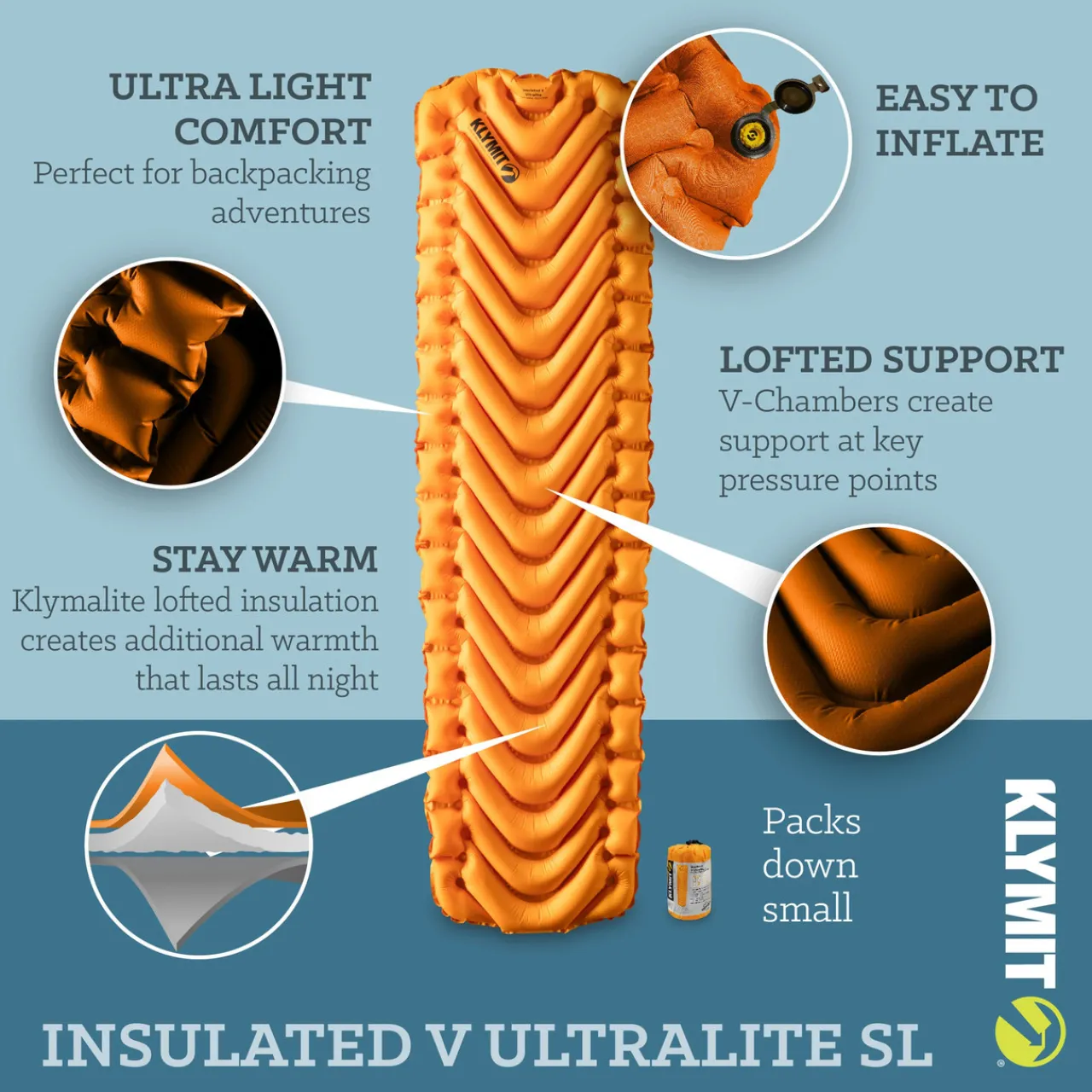 Big Agnes Insulated V Ultralite SL Slim Sleeping Mat