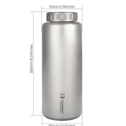 SilverAnt Large Titanium Water Bottle 1500ml - Wide Mouth