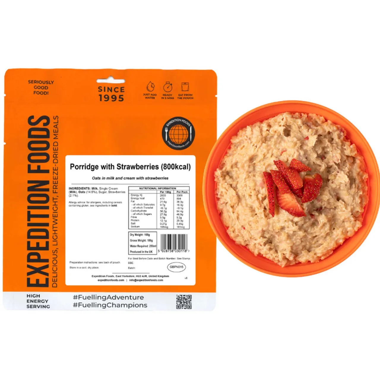 Expedition Foods Porridge with Strawberries (High Energy Serving)