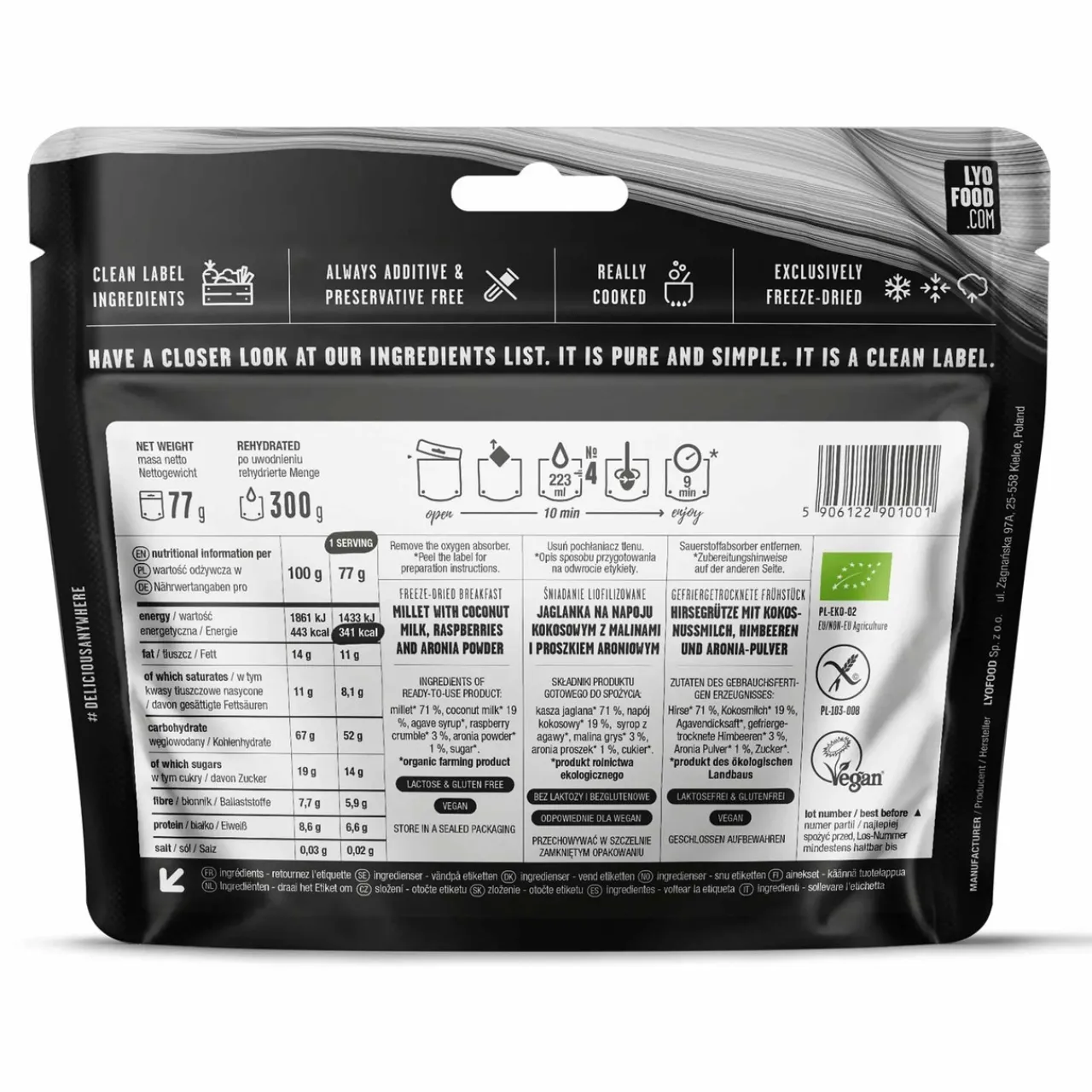 Bla Band Raspberry Millet Porridge