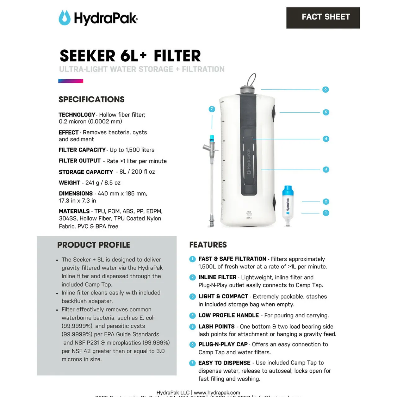 Hydrapak Seeker + Filter 6L