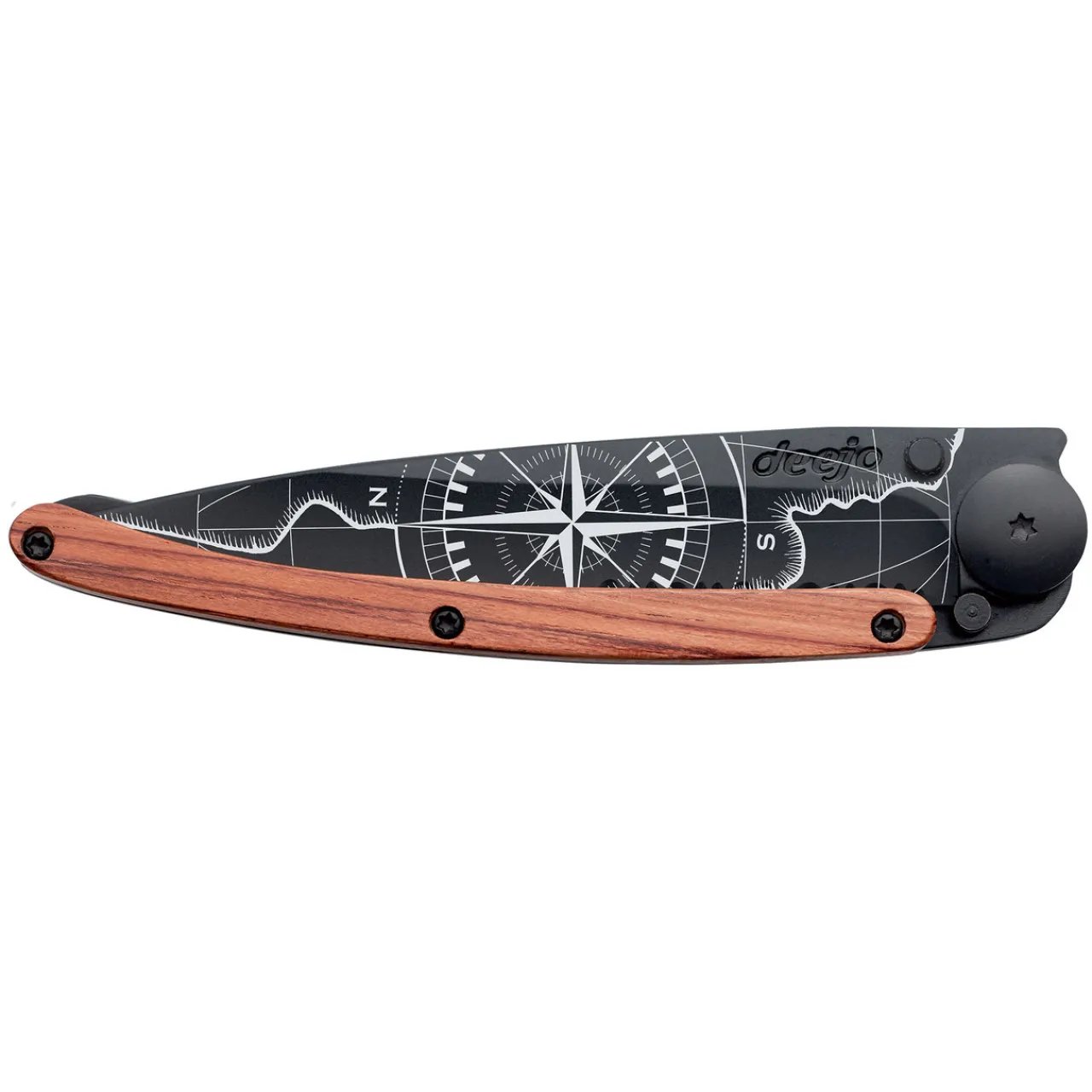 Deejo Serrated 37g Knife - Black/Terra Incognita