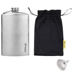 SilverAnt Titanium Hip Flask & Funnel 500ml