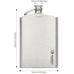 SilverAnt Titanium Hip Flask & Funnel 248ml
