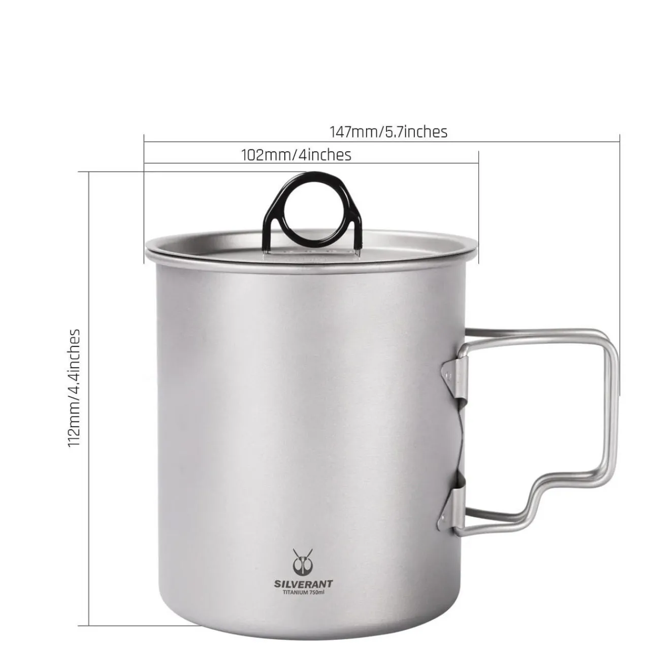 SilverAnt Titanium Pot 750ml with lid