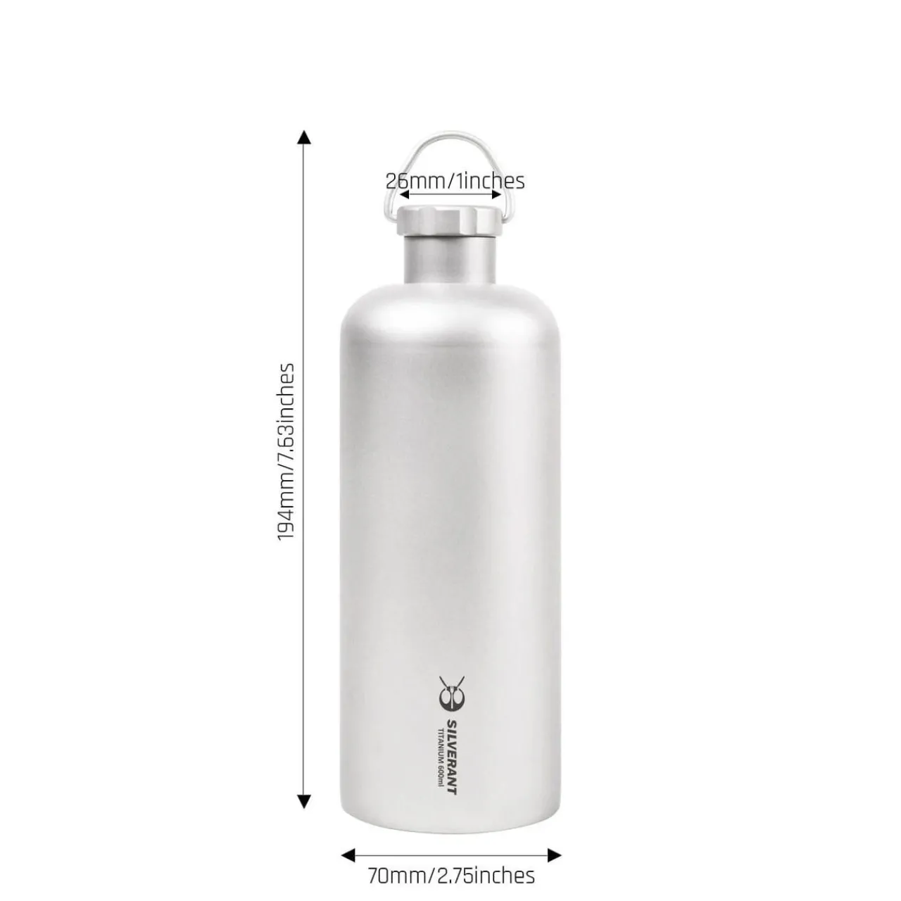 SilverAnt Titanium Water Bottle 600ml