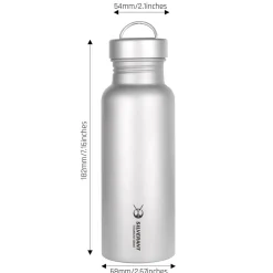 SilverAnt Titanium Water Bottle 500ml - Round