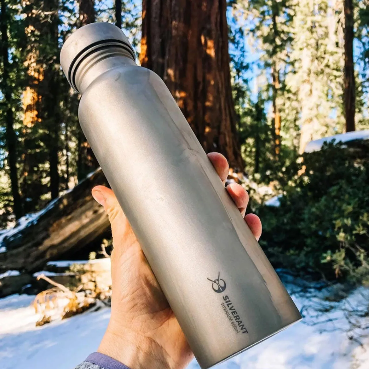 SilverAnt Titanium Water Bottle 800ml - Round