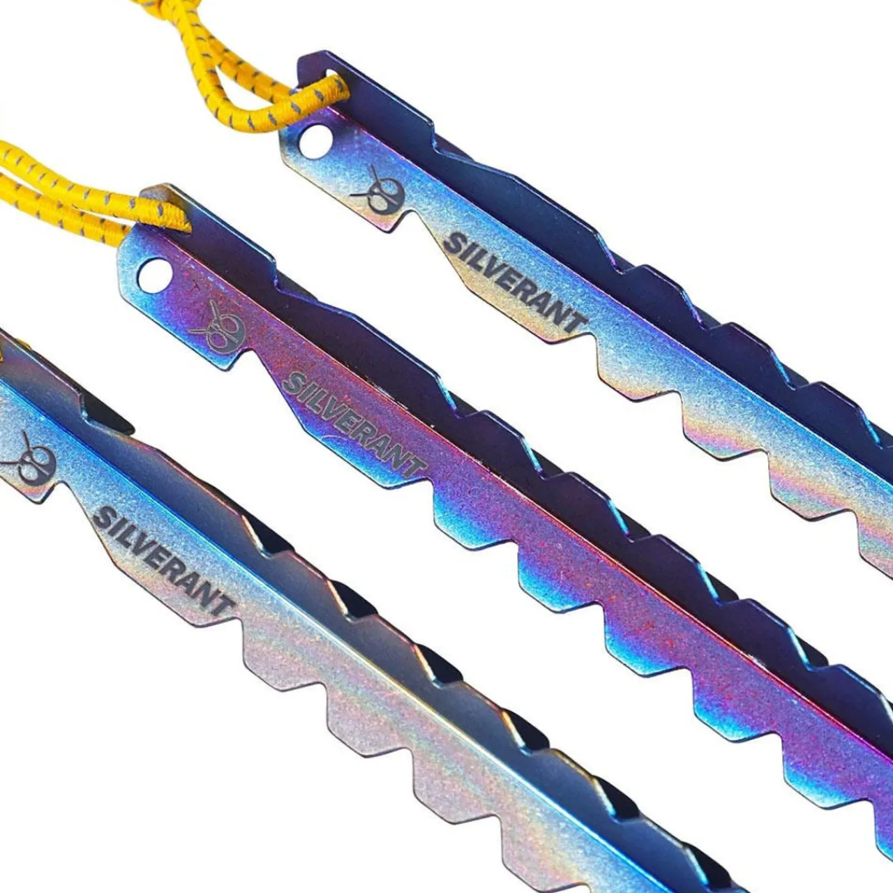 SilverAnt Titanium Y-Shape Tent Stakes - Long 6 Pack