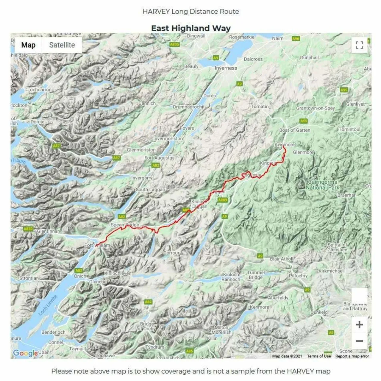 Harvey Maps Trail Map XT40 - East Highland Way