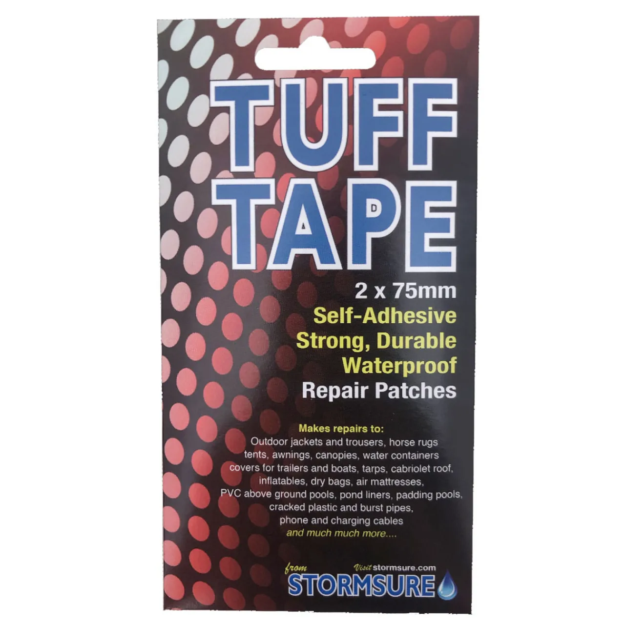 Stormsure TUFF Tape Self Adhesive Repair Patches 2-Pack