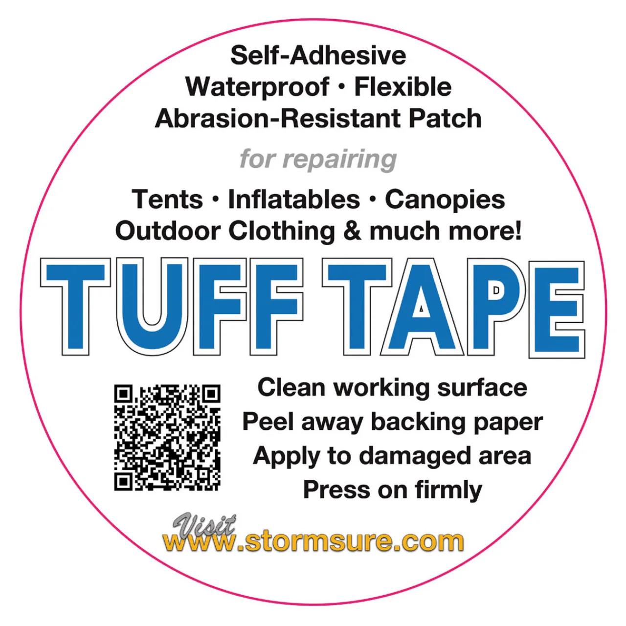 Stormsure TUFF Tape Self Adhesive Repair Patches 2-Pack