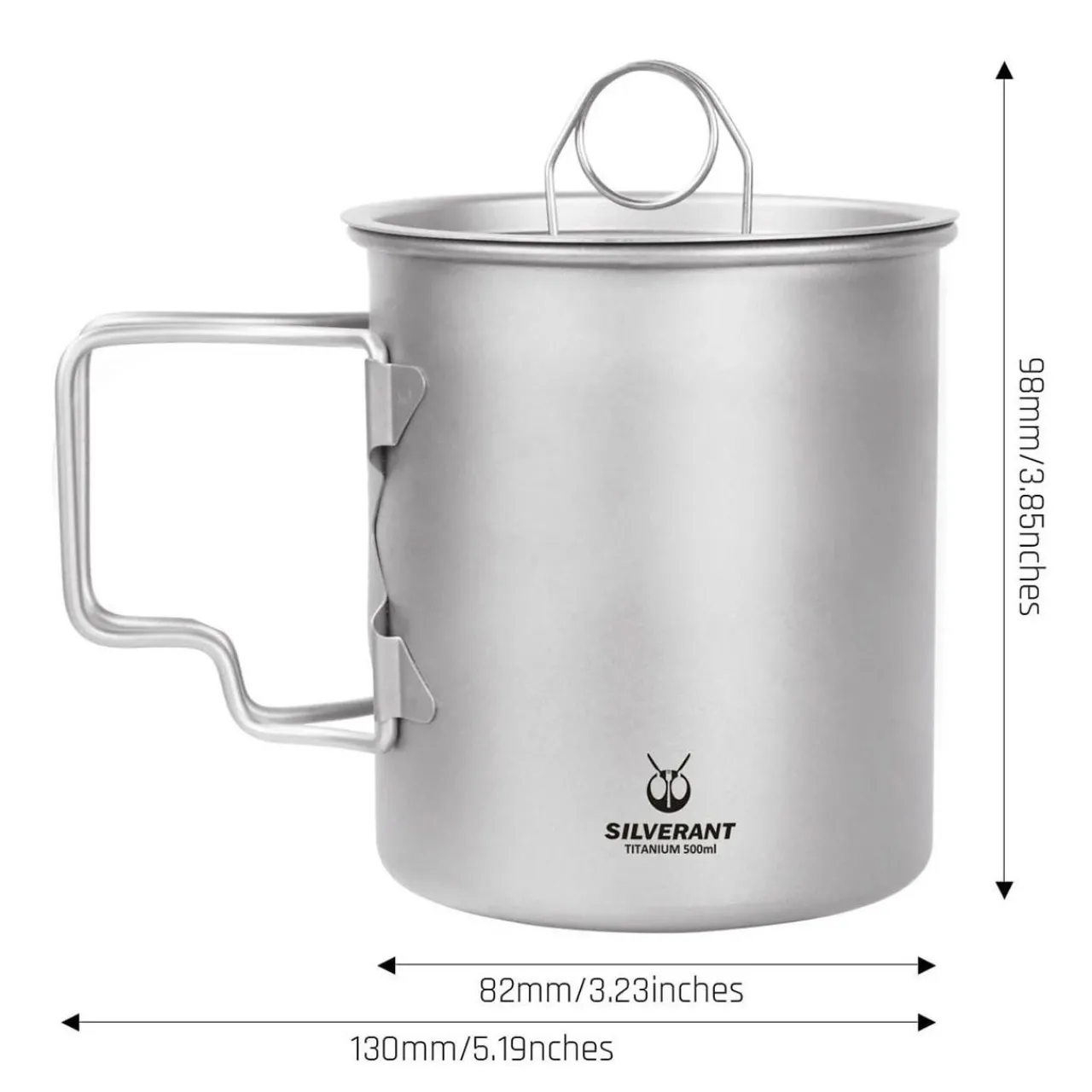 SilverAnt Ultralight Titanium Cup with Lid 500ml
