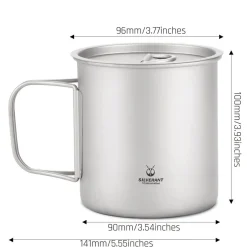 SilverAnt Ultralight Titanium Cup with Lid 600ml