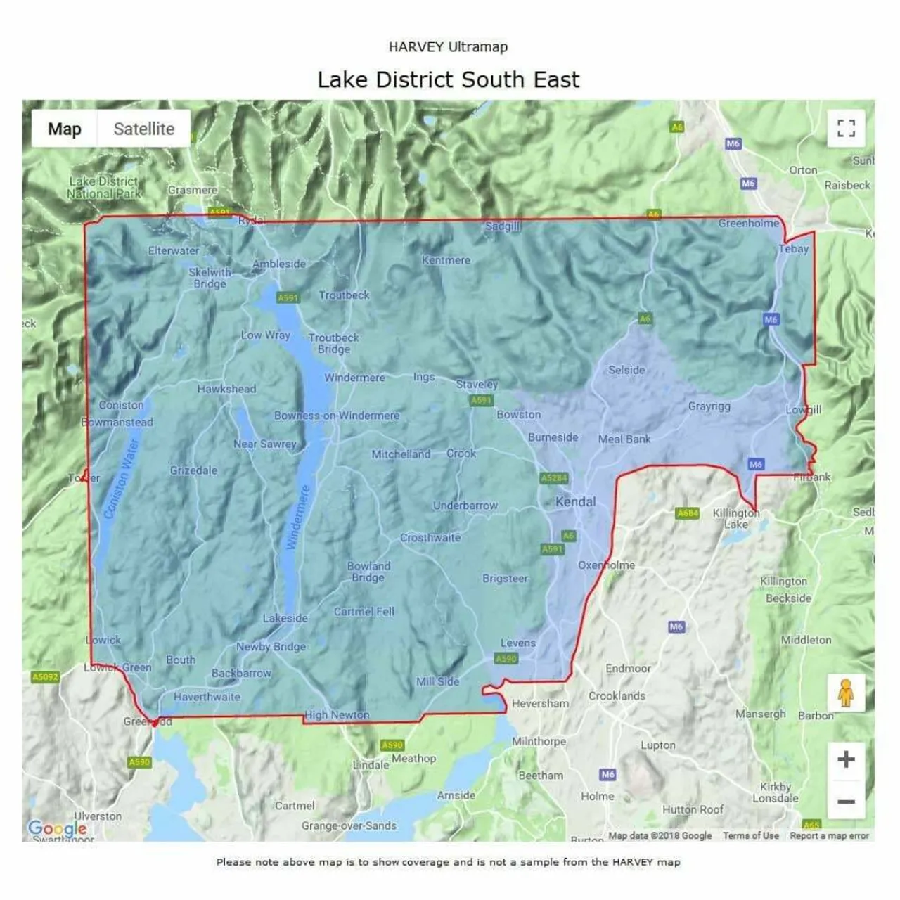 Harvey Maps UltraMap XT40 - Lake District South East