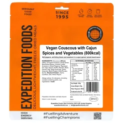 Expedition Foods Vegan Couscous with Cajun Spices and Vegetables (High Energy Serving)
