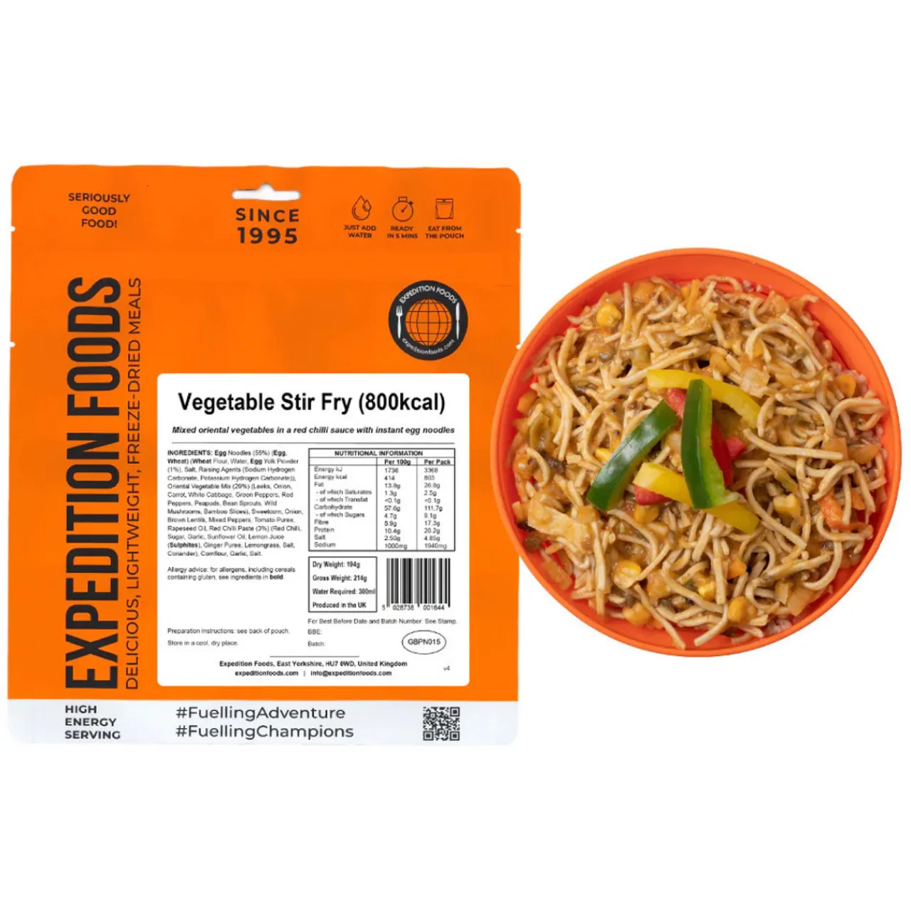 Expedition Foods Vegetable Stir Fry (High Energy Serving)
