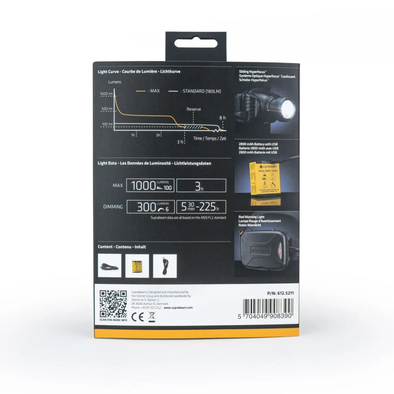 Suprabeam V3pro 1000 Rechargeable Headlamp