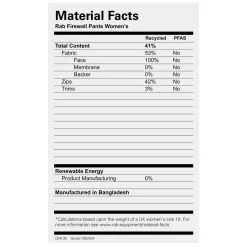 Women Rab Womens Firewall 3L Pants