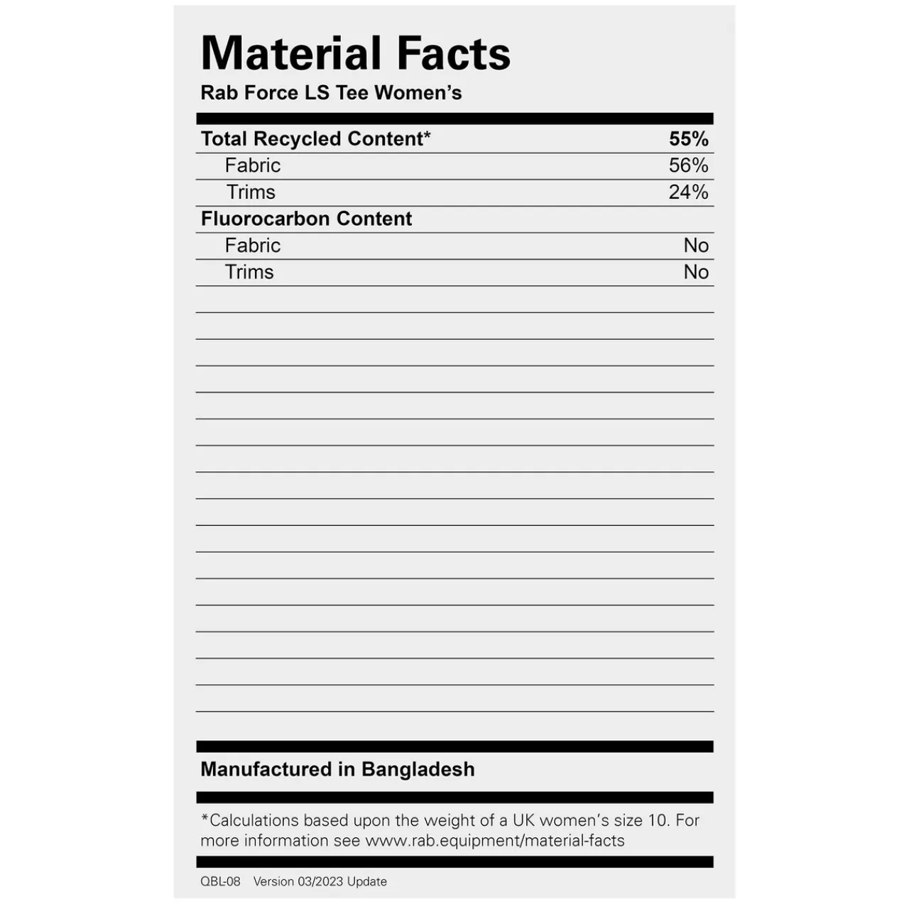 Women Rab Womens Force LS Tee