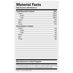 Rab Womens Neutrino 400 Down Sleeping Bag