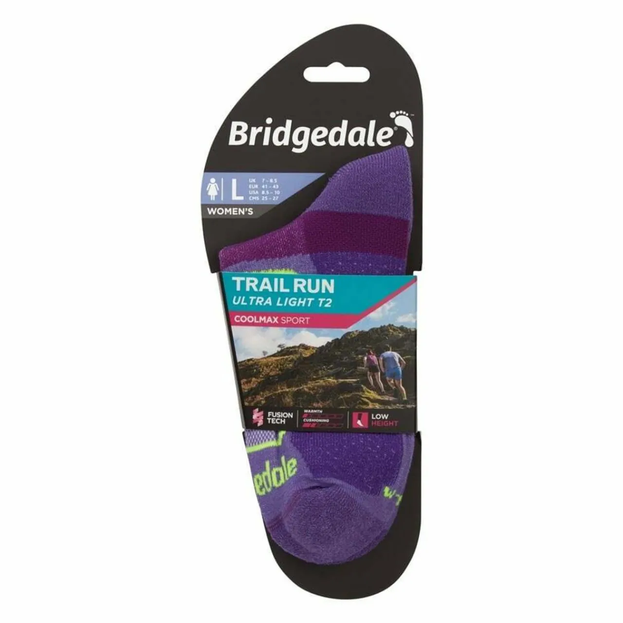 Women Bridgedale Womens Trail Run Ultra Light T2 Coolmax Sport Low Socks